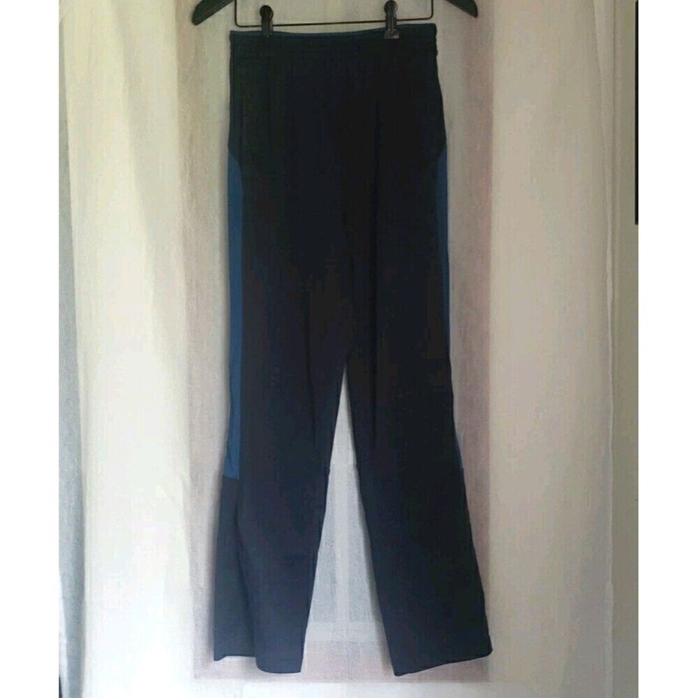Athletic Women's Size S Pants Black Blue White Side Stripe Warm Up